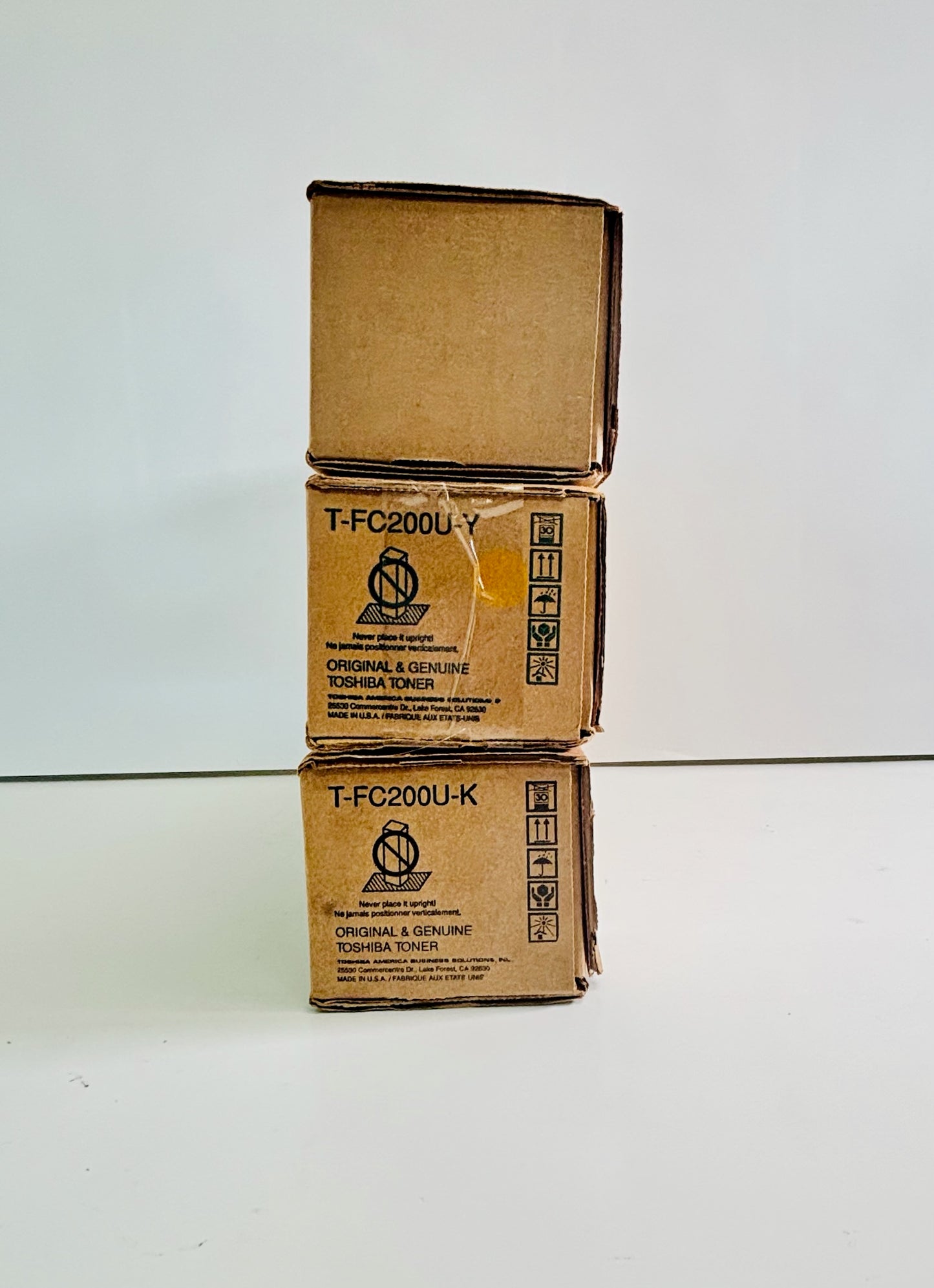 3 Genuine Toshiba 2000AC/2500AC Magenta, Yellow & Black Toners T-FC200U-MYK