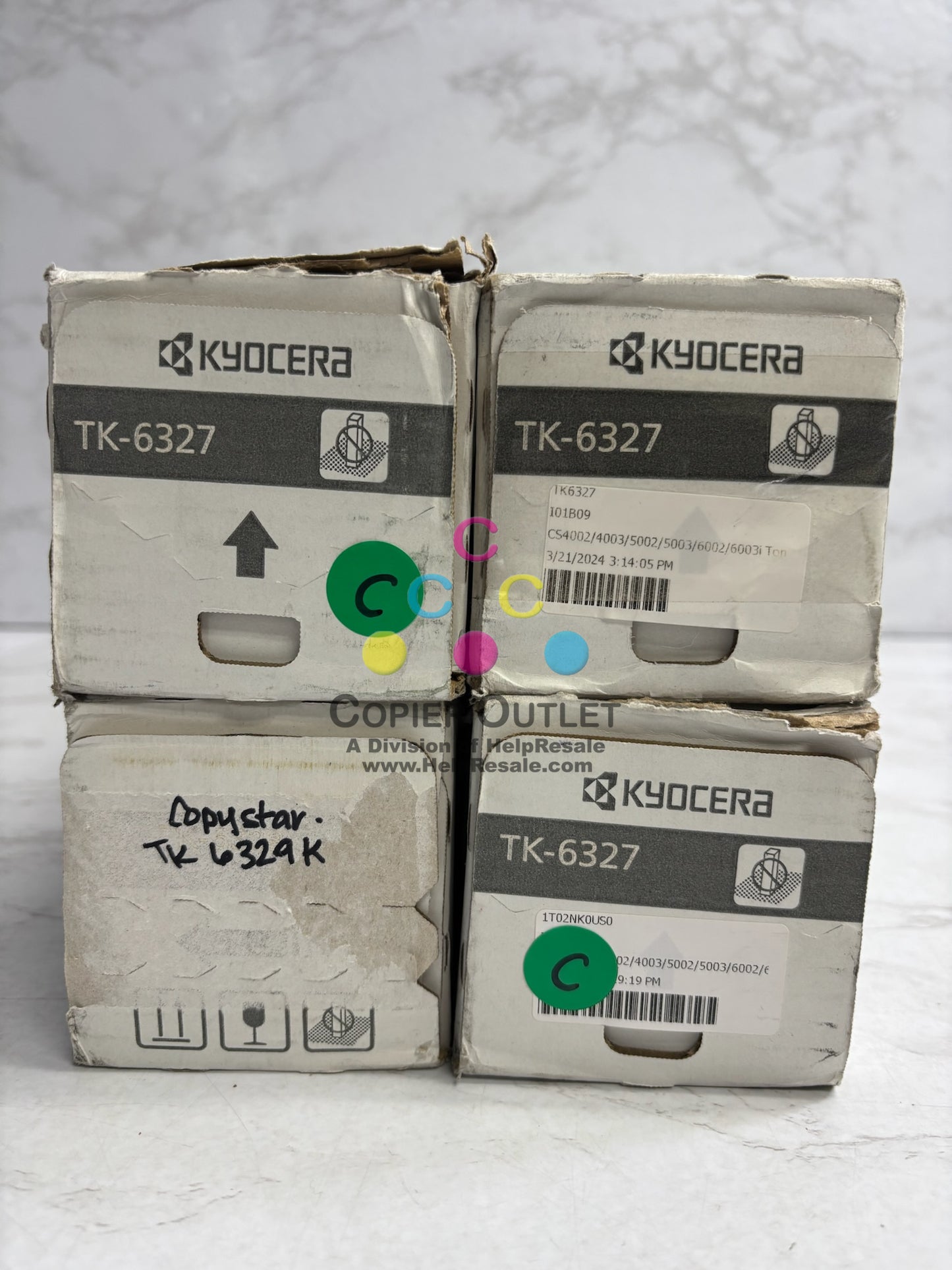 4 Genuine Kyocera TASKalfa CS4002i,CS4003i,CS6002i Black Toners TK-6327K,TK-6329