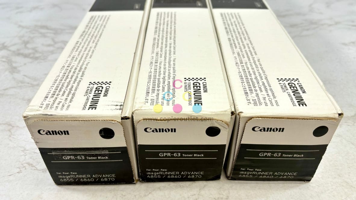 3 OEM Canon imageRUNNER ADVDX 6855i,6860i,6870i Black Toners GPR-63K 4766C003AA