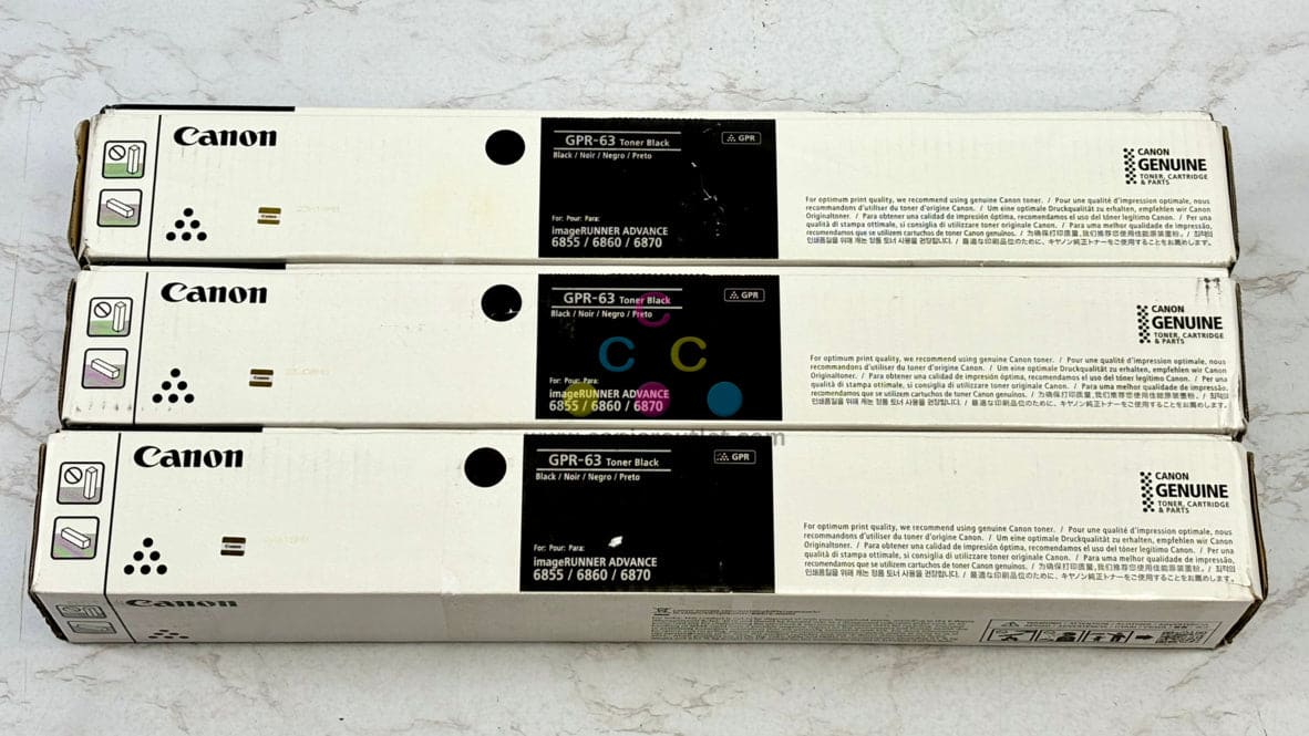 3 OEM Canon imageRUNNER ADVDX 6855i,6860i,6870i Black Toners GPR-63K 4766C003AA