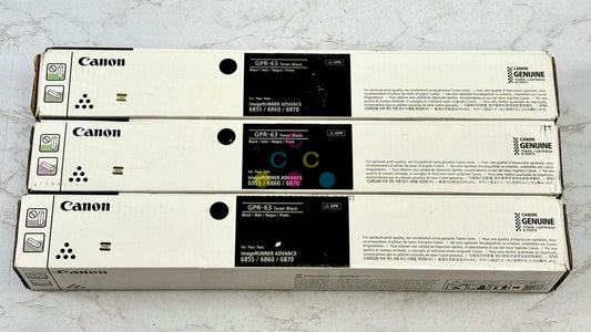 3 OEM Canon imageRUNNER ADVDX 6855i,6860i,6870i Black Toners GPR-63K 4766C003AA