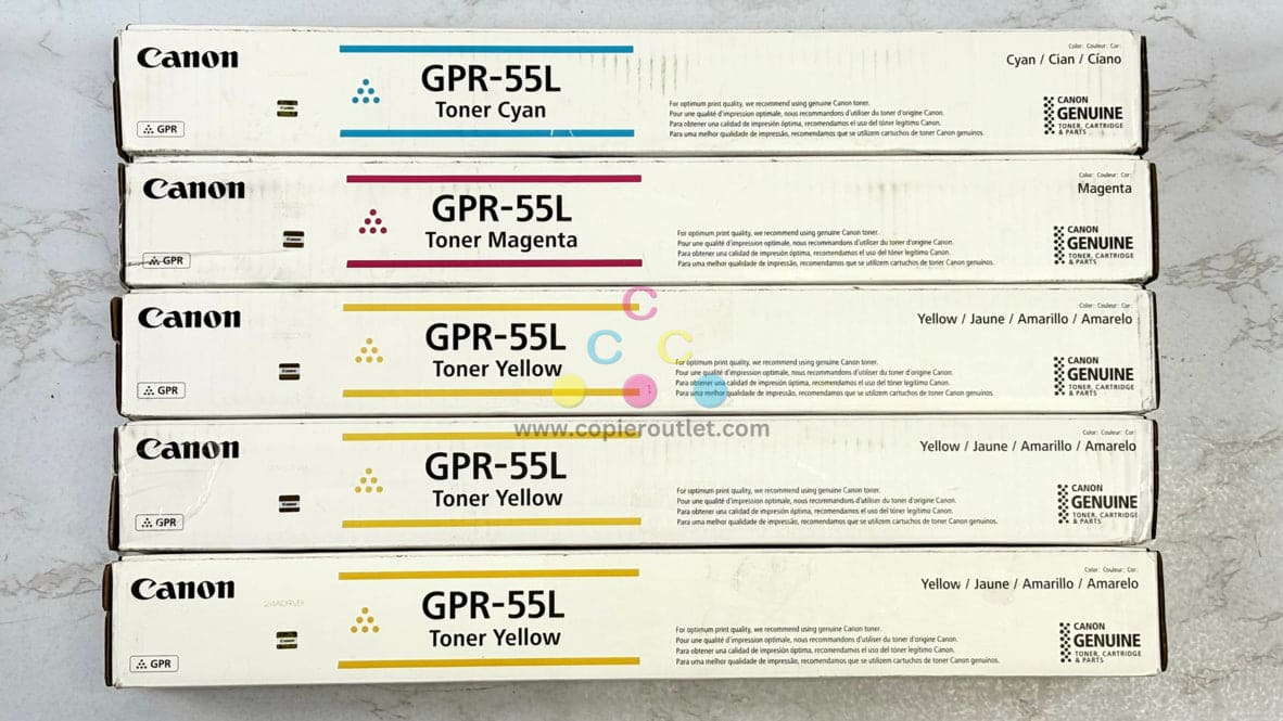5 New Genuine Canon iR-ADV C5535,C5540,C5550,C5560,C5750 GPR-55L CMYYY Toners