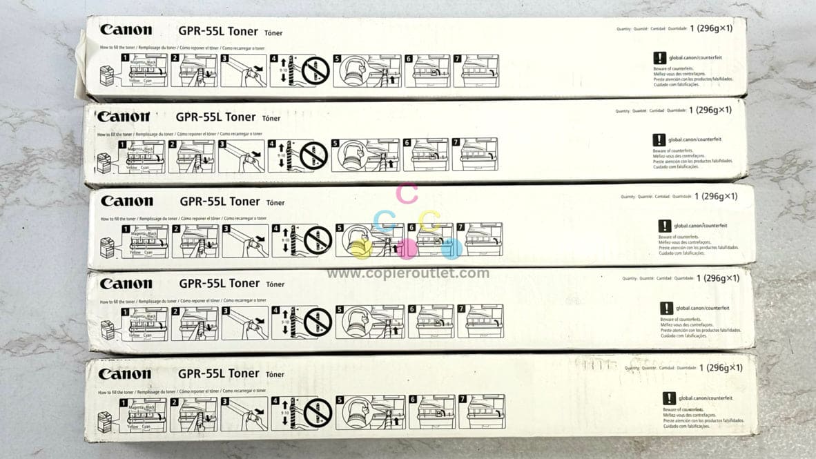 5 New Genuine Canon iR-ADV C5535,C5540,C5550,C5560,C5750 GPR-55L CMYYY Toners
