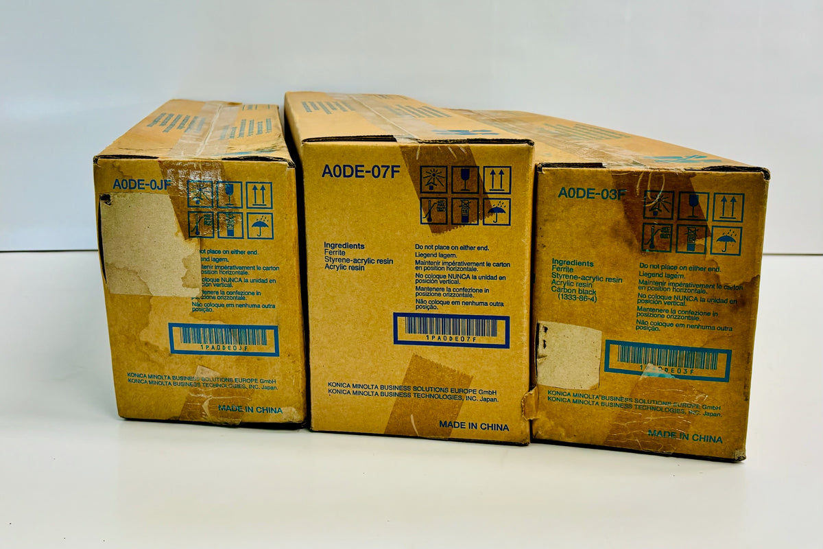 3 OEM Konica C300,C352P Cyan, Yellow, Black Imaging Unit IU313 Water Damaged Box