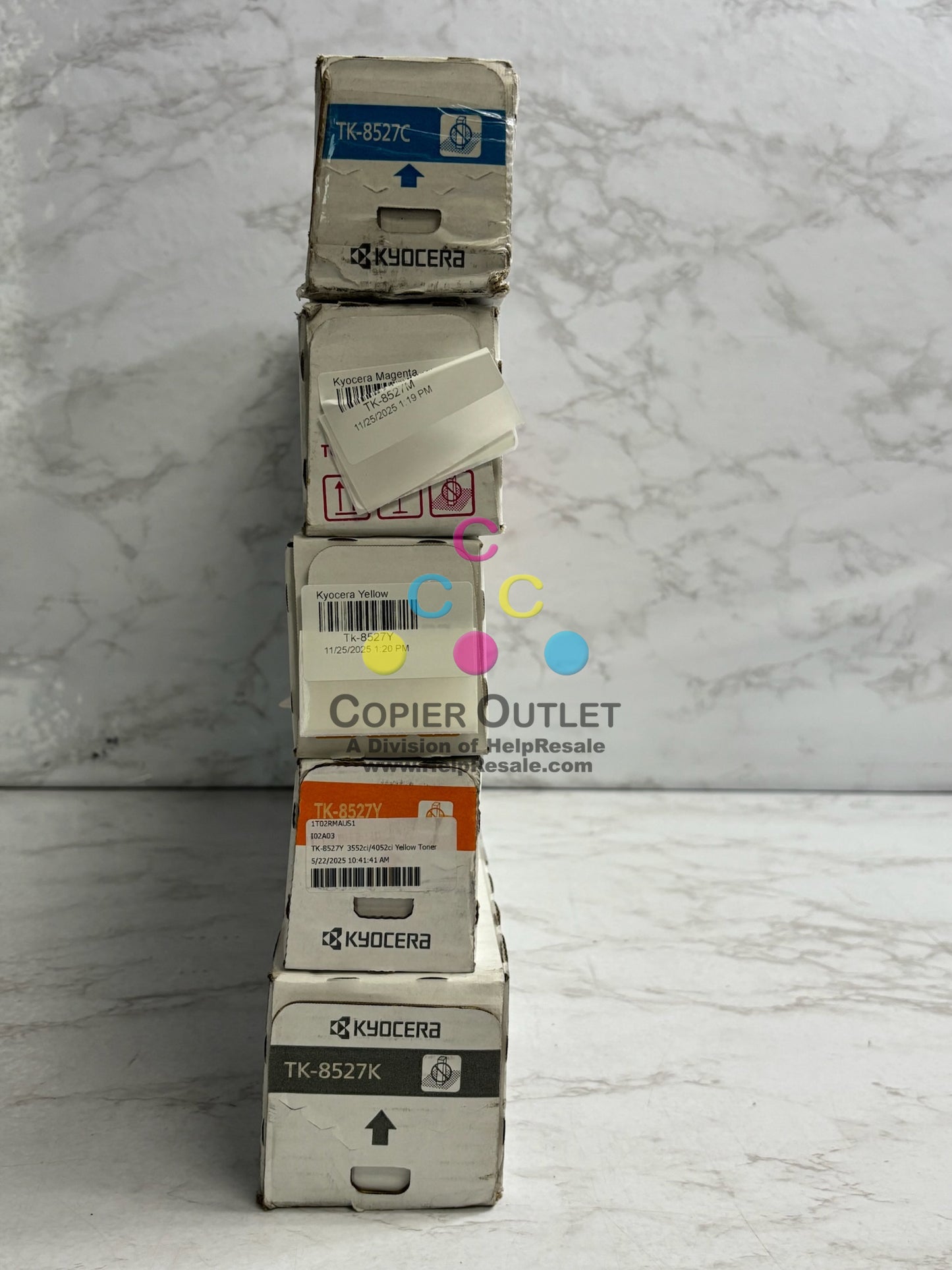 5 Open Genuine Kyocera TASKalfa 3552ci,3553ci,4052ci CMYYK Toners TK-8527