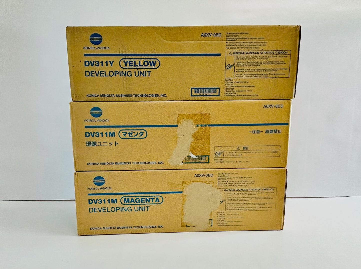 3 Genuine Konica C220,C280,C360 Magenta & Yellow Developing Units DV311M, DV311Y