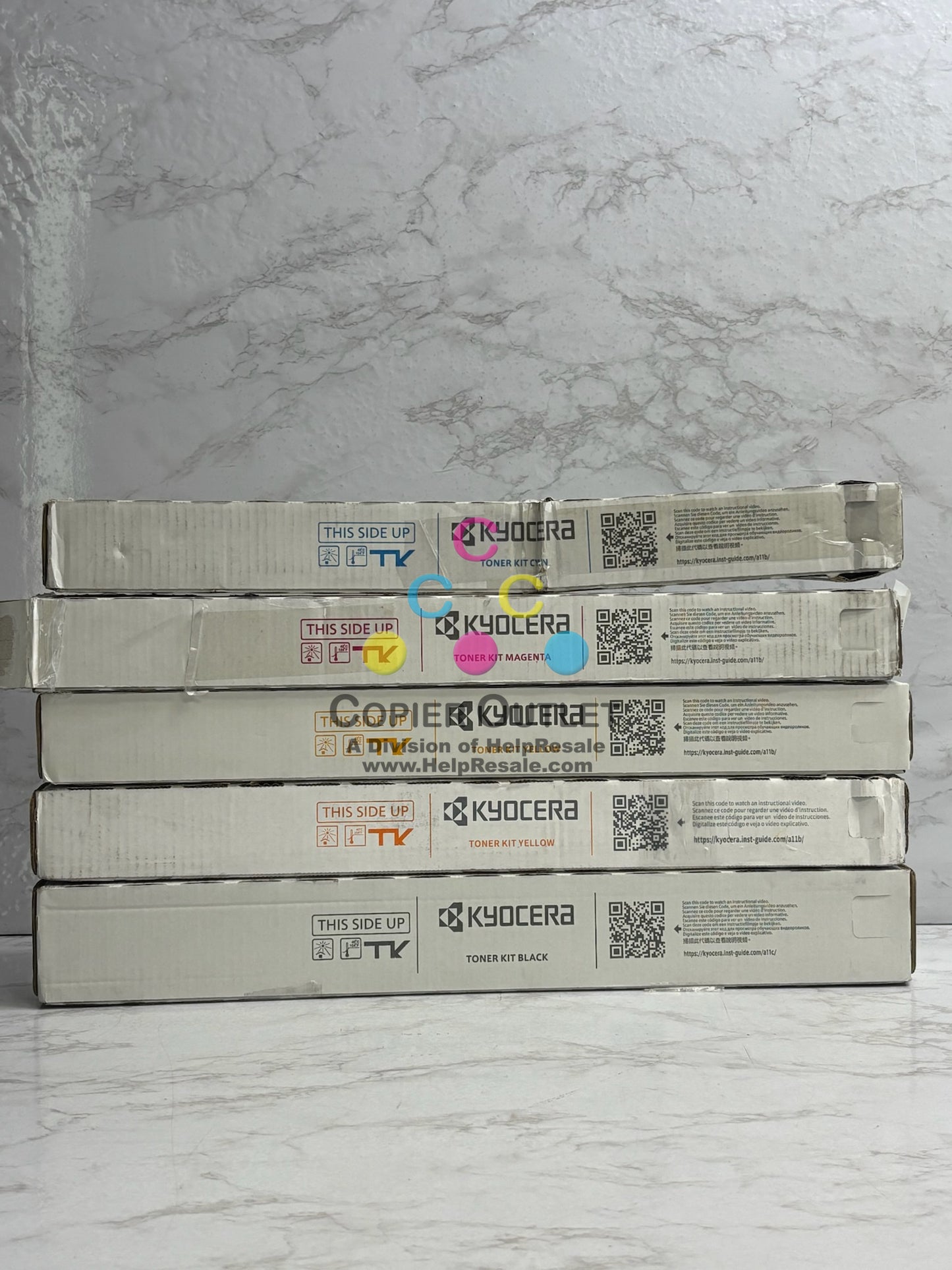 5 Open Genuine Kyocera TASKalfa 3552ci,3553ci,4052ci CMYYK Toners TK-8527