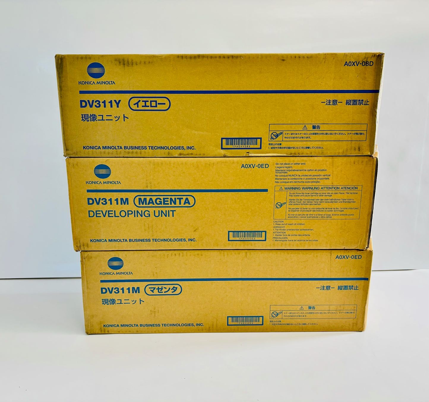 3 Genuine Konica C220,C280,C360 Magenta & Yellow Developing Units DV311M, DV311Y
