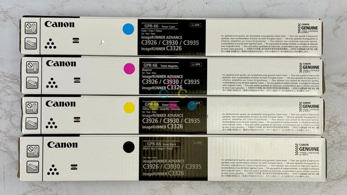 4 OEM Canon iR C3926,C3930,C3935,C3326 GPR-66 CMYK Toners (GPR66)