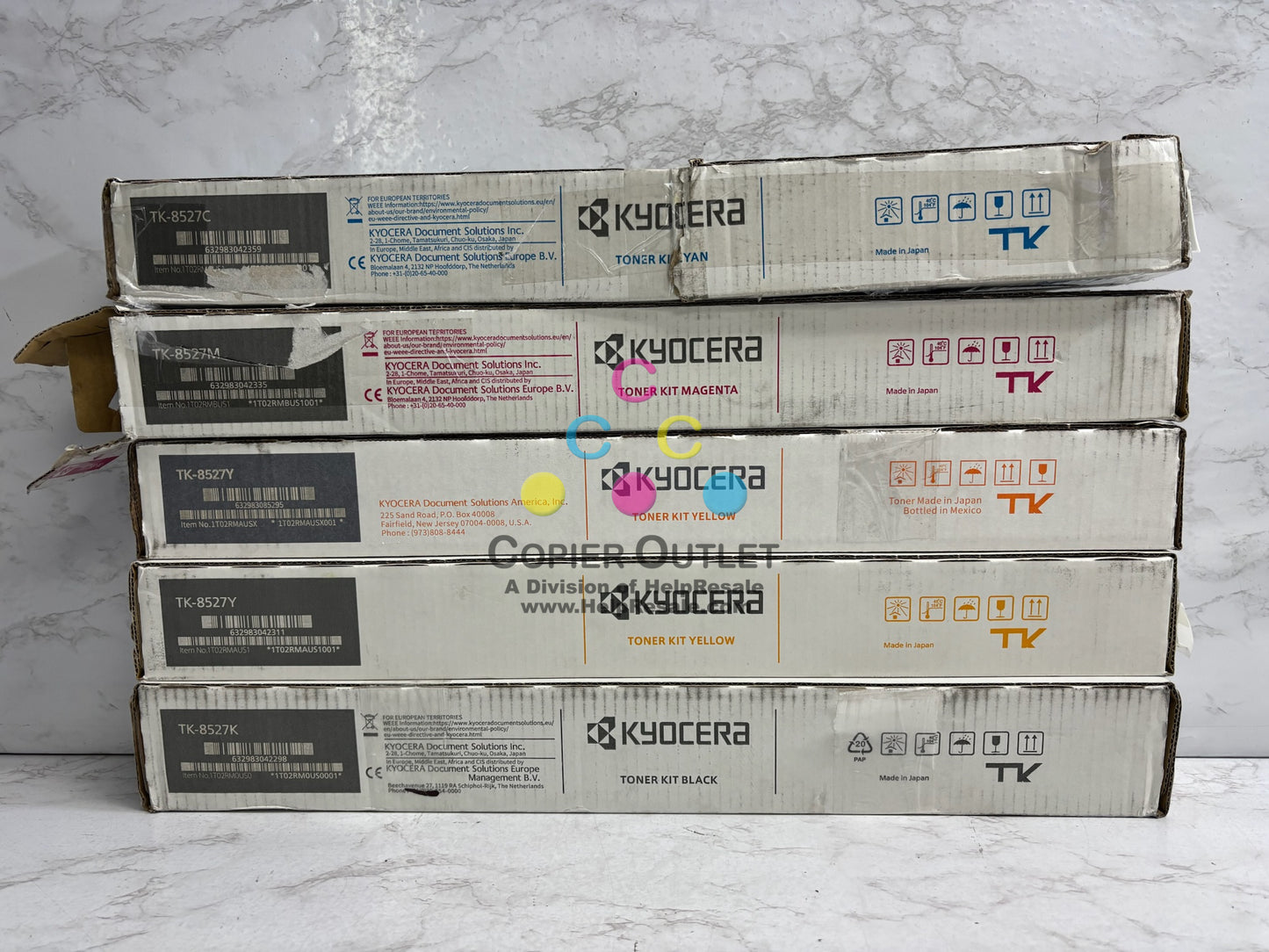 5 Open Genuine Kyocera TASKalfa 3552ci,3553ci,4052ci CMYYK Toners TK-8527