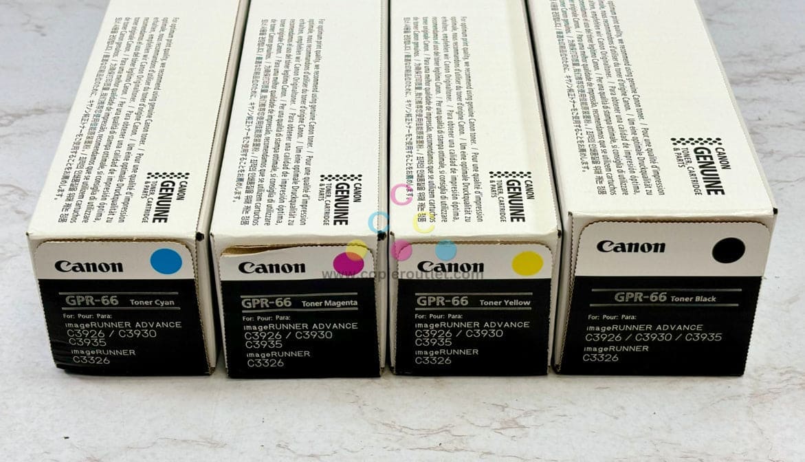 4 OEM Canon iR C3926,C3930,C3935,C3326 GPR-66 CMYK Toners (GPR66)