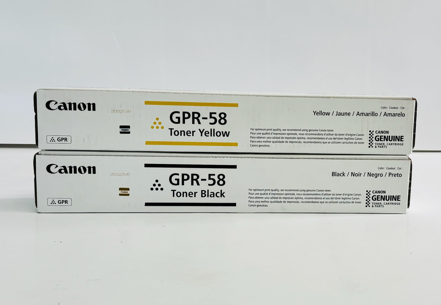 2 Genuine Canon C256,C359,C357 Yellow & Black Toners GPR-58, GPR58Y GPR58K