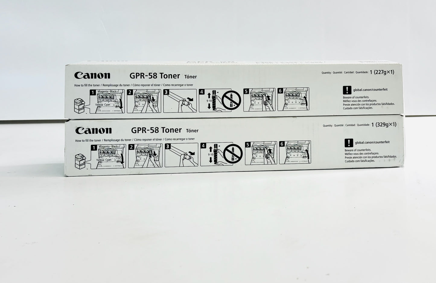2 Genuine Canon C256,C359,C357 Yellow & Black Toners GPR-58, GPR58Y GPR58K