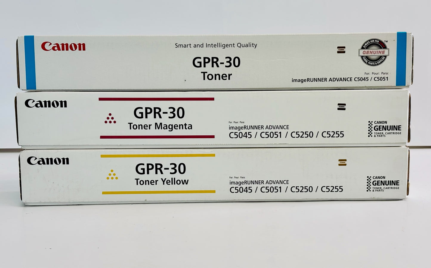 3 Genuine Canon IR C5045,C5255 Cyan, Magenta &  Yellow Toners GPR-30, GPR30 CMY