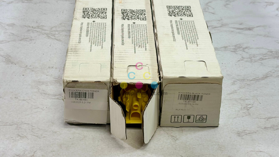 3 OEM Kyocera TASKalfa 5052ci,5053ci,6052ci,6053ci TK-8519 CYK Toner (Open Yel & Black)