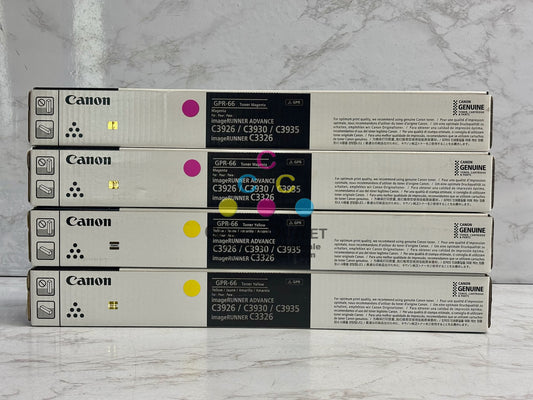 4 New Genuine Canon iR Adv C3926,C3930,C3935 MMYY Toners GPR-66(No Cyan & Black)