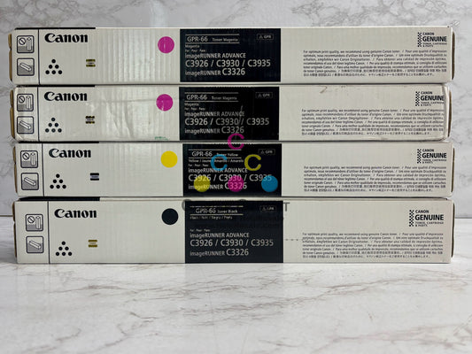 4 New Genuine Canon iR Adv C3926,C3930,C3935 MMYK Toners GPR-66(No Cyan)
