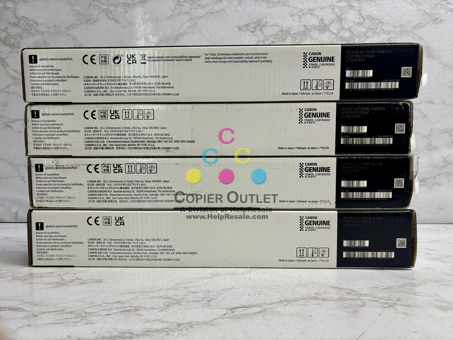 4 New Genuine Canon iR Adv C3926,C3930,C3935 MMYK Toners GPR-66(No Cyan)
