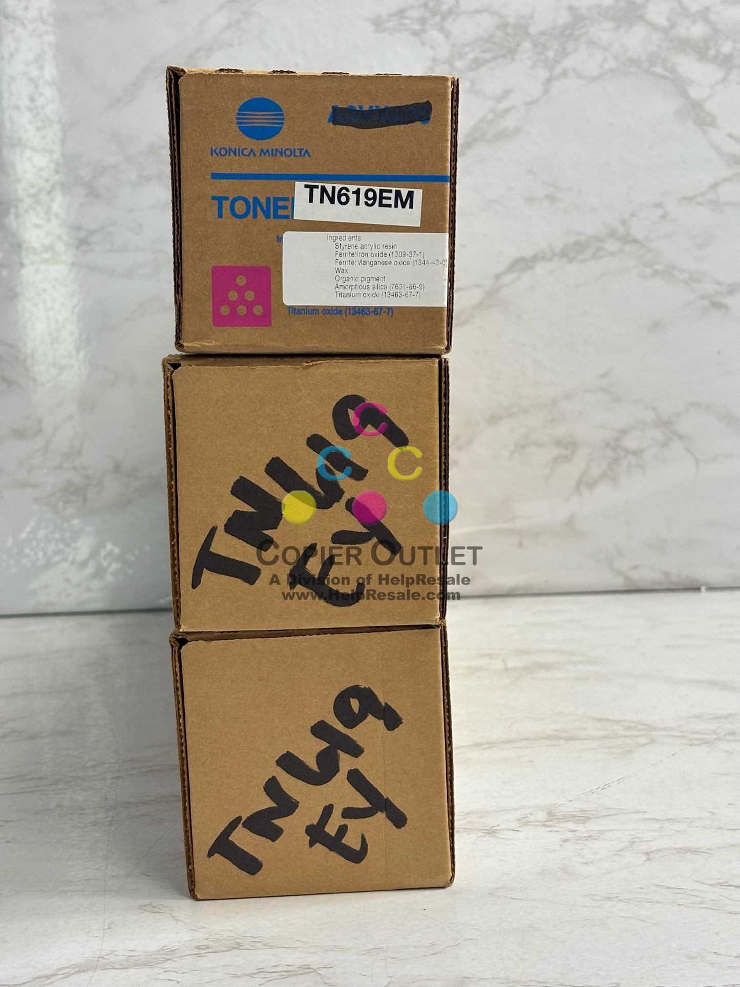 3 OEM Konica BH C1060,C1070 MYY Toner TN619EM,TN619EY(No Cyan & Black)