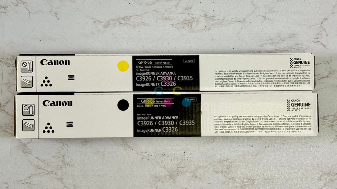 2 OEM Canon iR C3926,C3930,C3935,C3326 Yellow & Black Toners GPR-66Y, GPR-66K