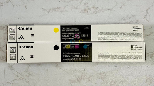 2 OEM Canon iR C3926,C3930,C3935,C3326 Yellow & Black Toners GPR-66Y, GPR-66K