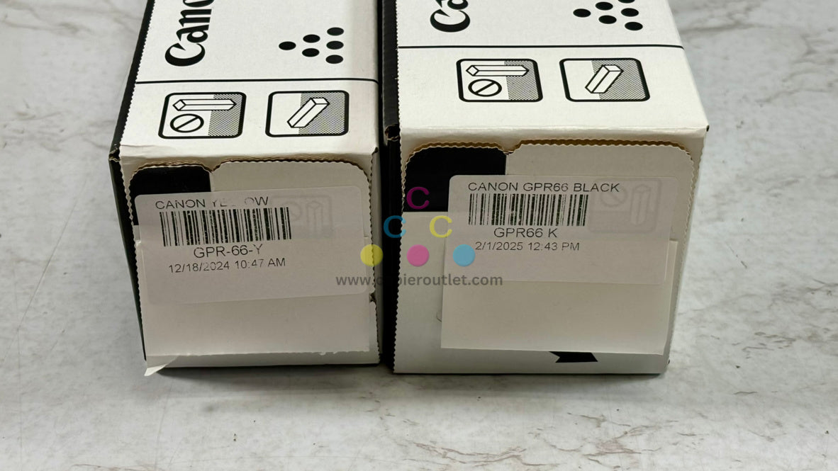 2 OEM Canon iR C3926,C3930,C3935,C3326 Yellow & Black Toners GPR-66Y, GPR-66K