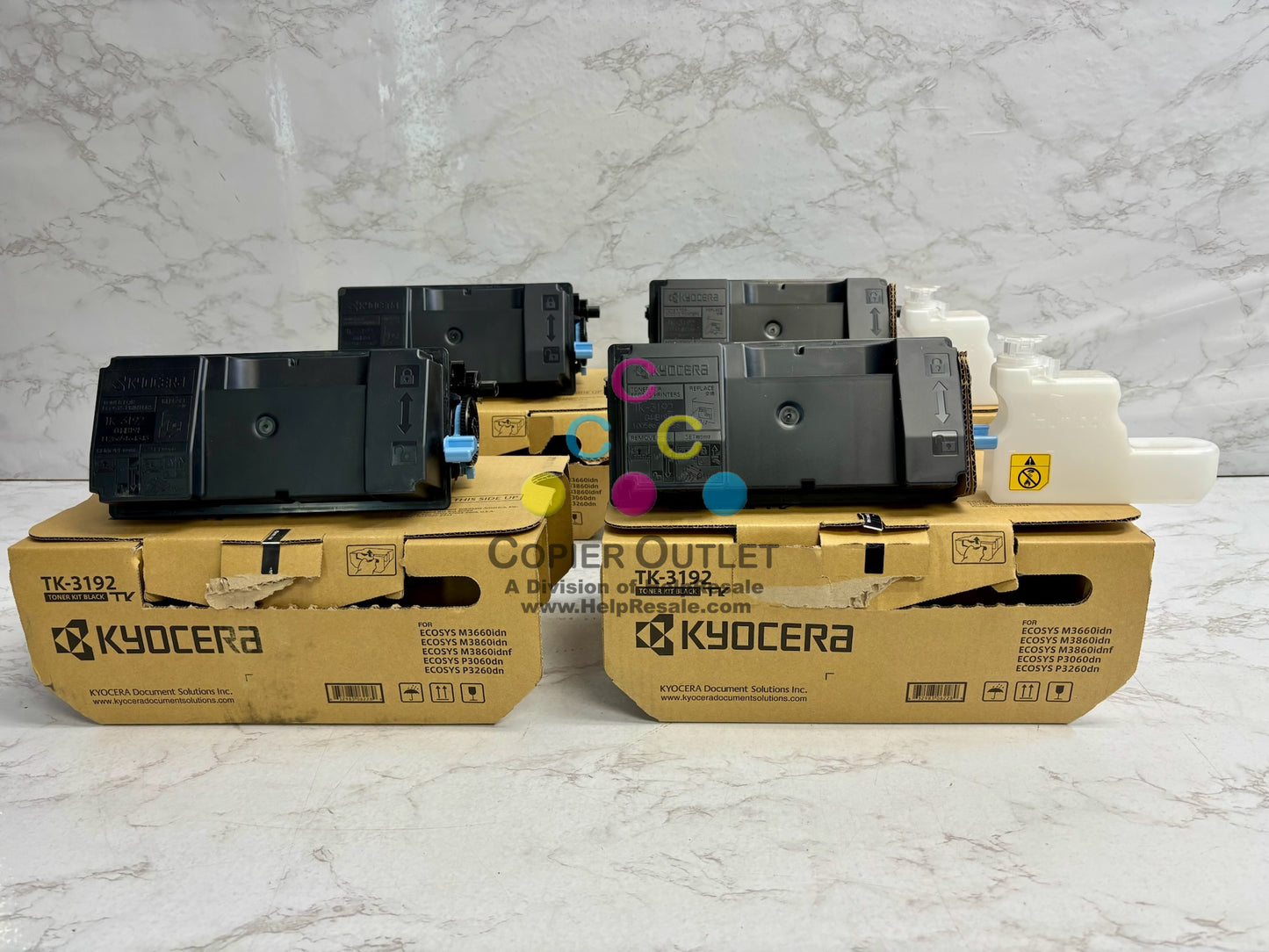 4 Open Genuine Kyocera ECOSYS M3660idn,M3860idn Black Toner Kit TK-3192