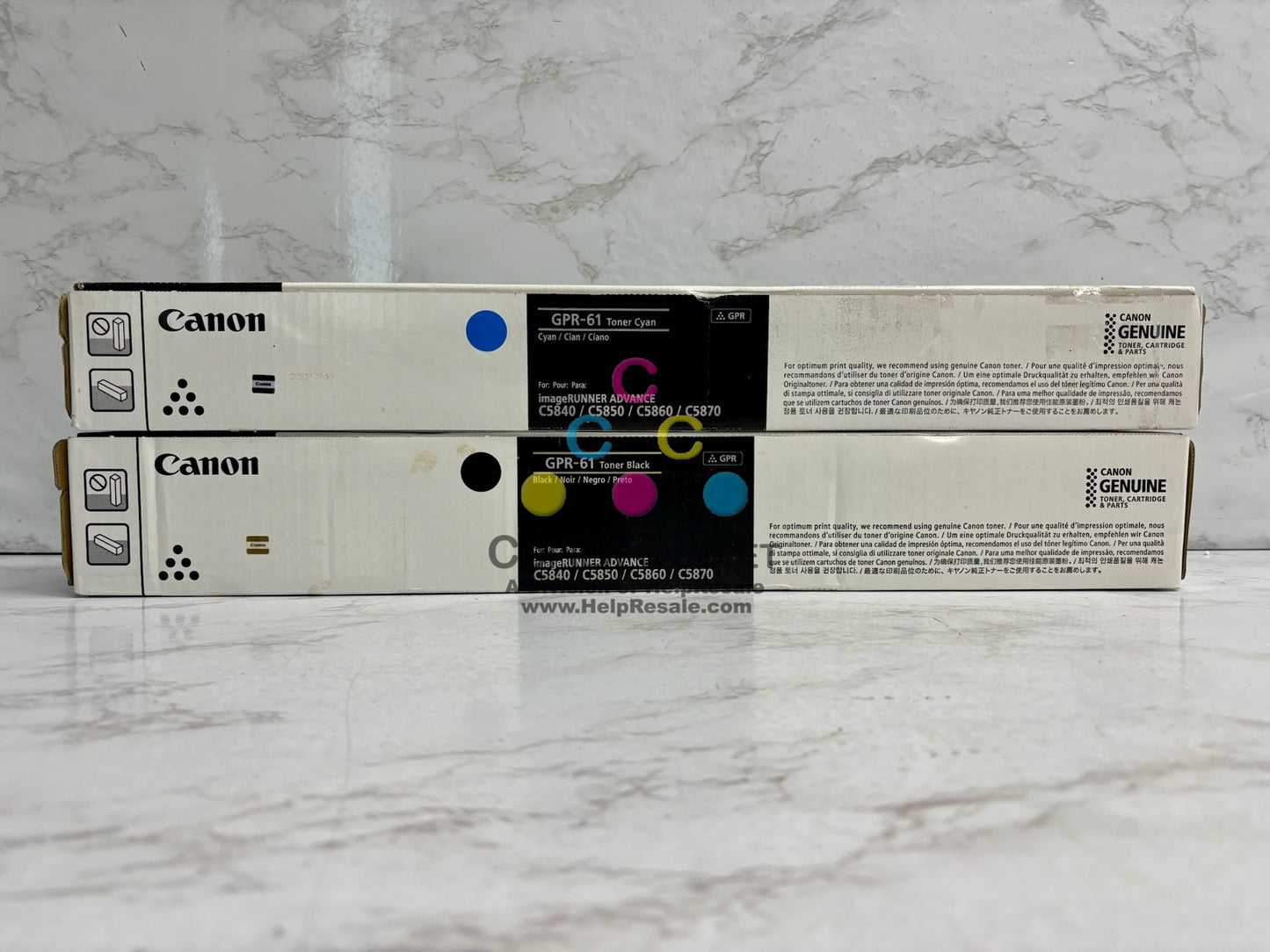 2 New Genuine Canon iR Adv C5840i,C5850i CK Toners GPR-61 (No Magenta&Yellow)