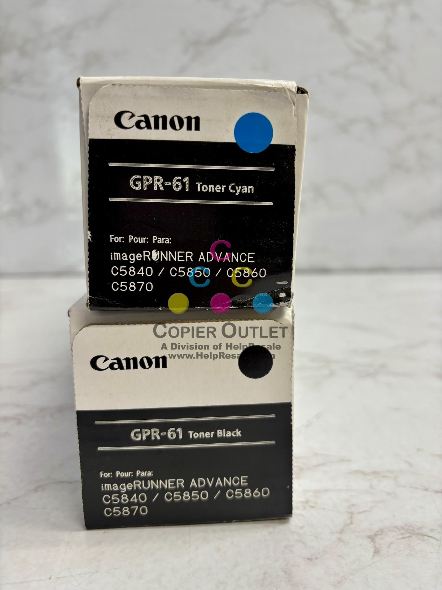 2 New Genuine Canon iR Adv C5840i,C5850i CK Toners GPR-61 (No Magenta&Yellow)