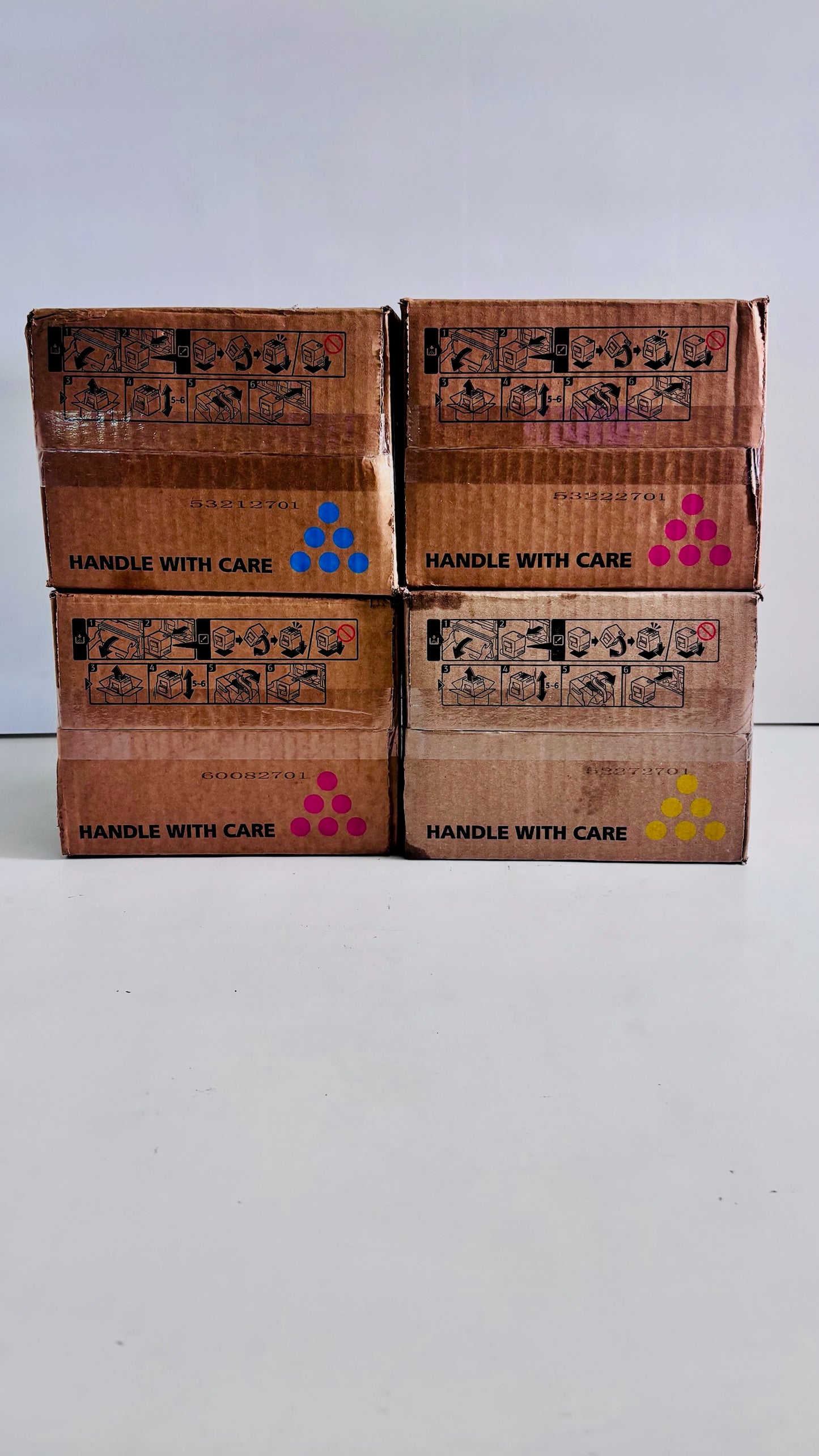 4 Genuine Ricoh C5200S,C5210s Cyan, Magenta & Yellow Toners 828423,828424,828425