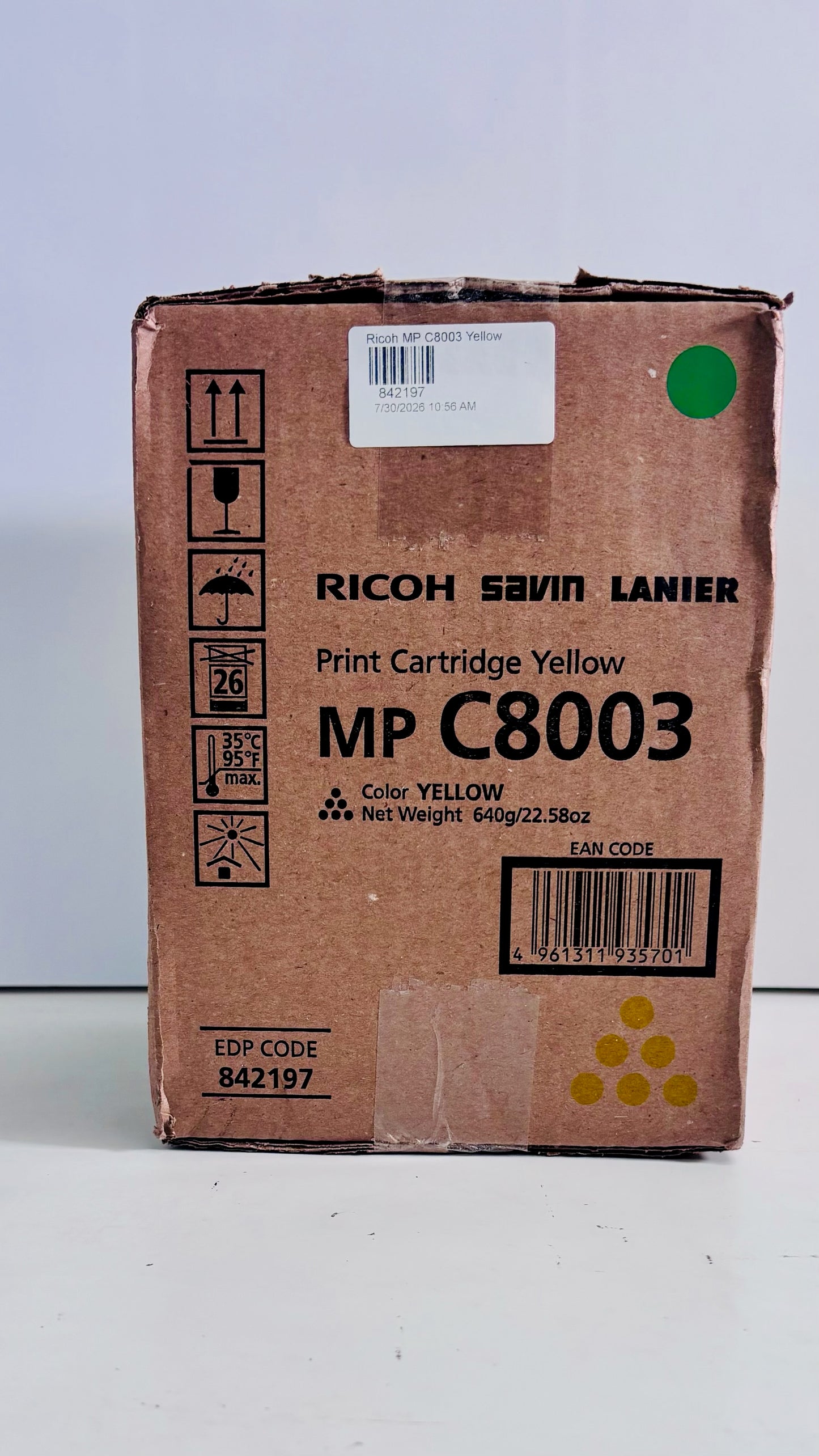 New Genuine Ricoh MPC8003, IMC6500,IMC8000 Yellow Toner 842197 Same Day Ship