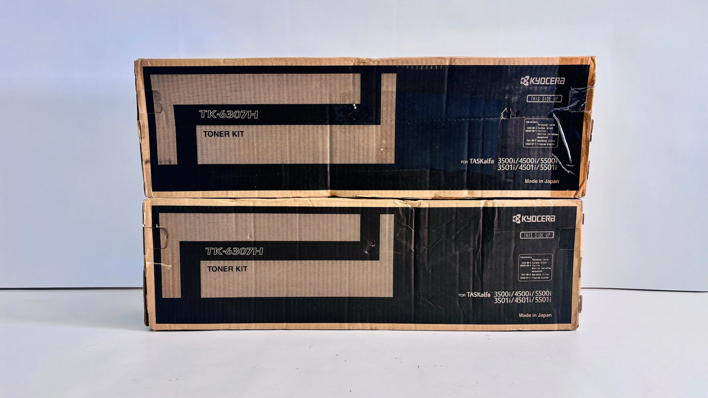 2 Cosmetic Genuine Kyocera 3500i,5501i,4500i H.Y Black Toners TK-6307H, TK6307H