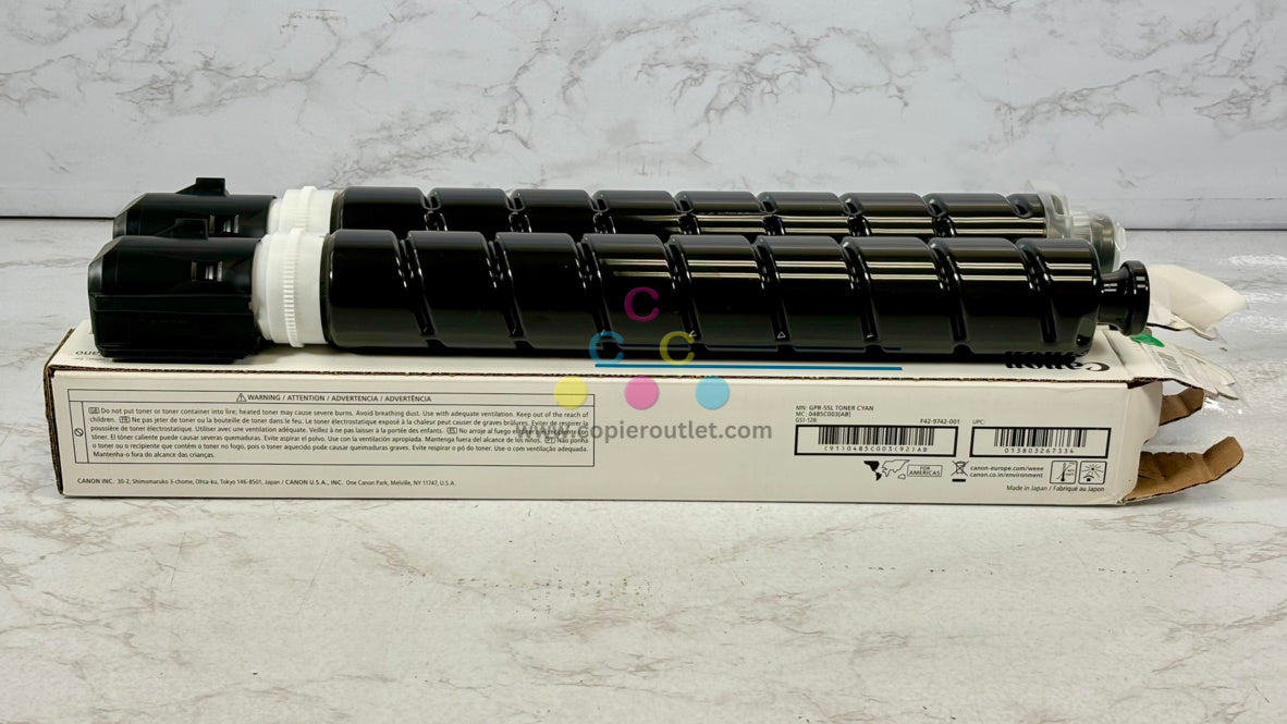 2 Open Genuine Canon iR-ADV C5535,C5540,C5550,C5560,C5750 GPR-55L Cyan Toners