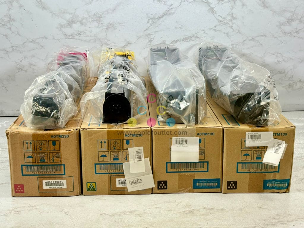 4 Open OEM Konica BH C452/C552/C552DS/C652 MYKK Toner TN613, Same Day Ship