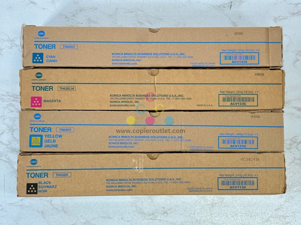 4 Cosmetic OEM Konica BHC450i,C550i TN626 CMYK Toners (TN626LM) Same Day Ship