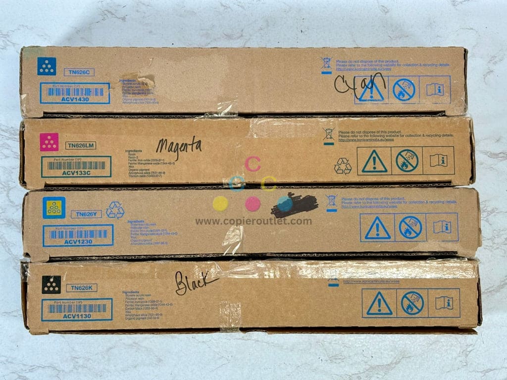 4 Cosmetic OEM Konica BHC450i,C550i TN626 CMYK Toners (TN626LM) Same Day Ship