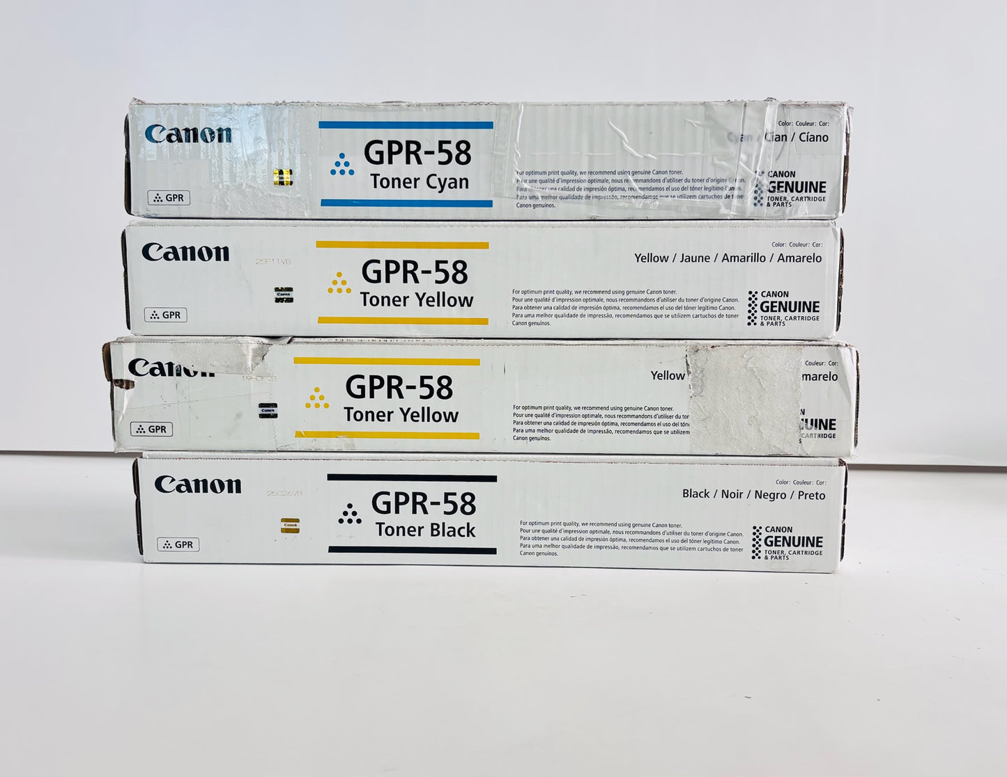 4 Genuine Canon iRAC256/C259/C257 Cyan, Yellow & Black Toners GPR-58 CYYK