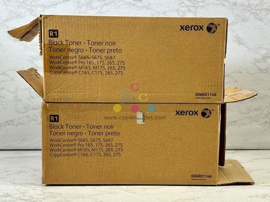 2 Open OEM Xerox WC265,C165,C175,5665,5675,5765 Black Toners 006R01146 (6R1146)