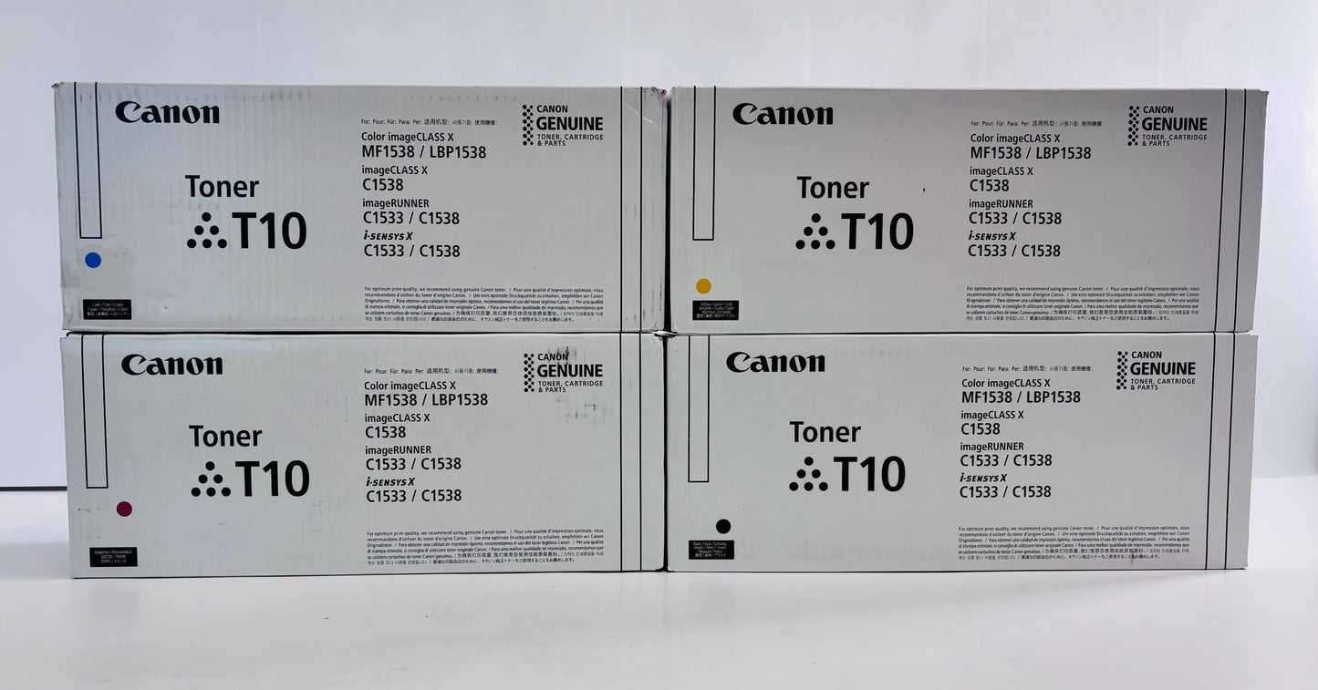 4 Genuine Canon MF1538, IRC1533 Cyan, Magenta, Yellow & Black Toners T10 CMYK