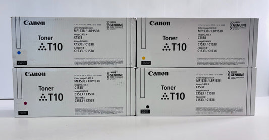 4 Genuine Canon MF1538, IRC1533 Cyan, Magenta, Yellow & Black Toners T10 CMYK