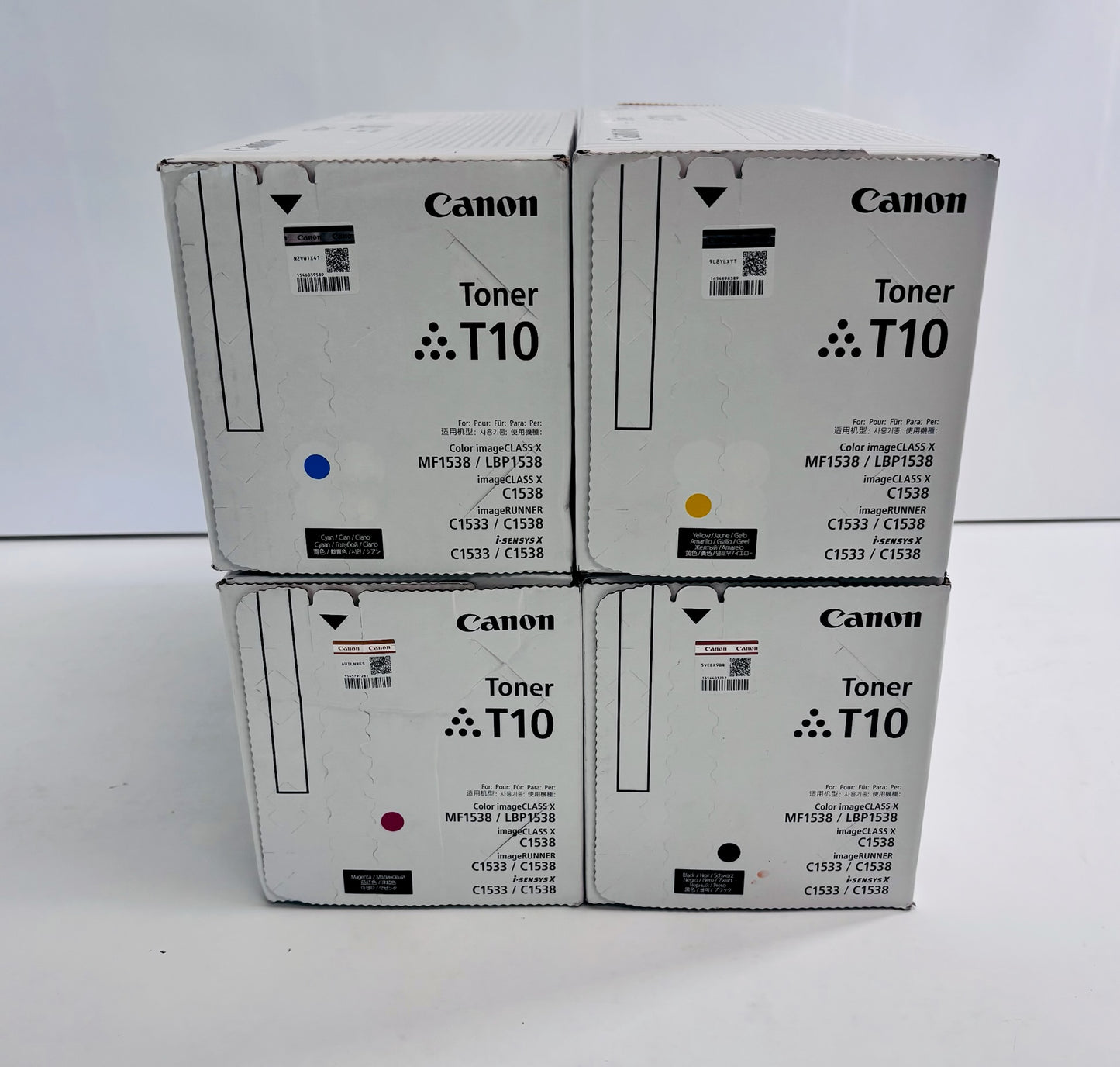 4 Genuine Canon MF1538, IRC1533 Cyan, Magenta, Yellow & Black Toners T10 CMYK