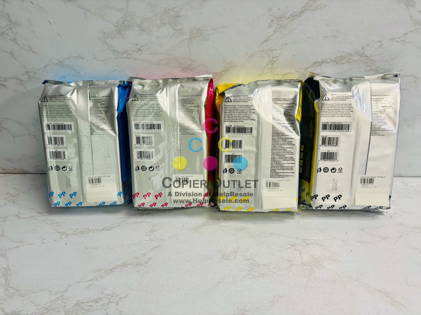 4 OEM Oce/Canon ColorWave 600PP,650PP,700PP CMYK Toner Pearls 1060099513,14,15,16