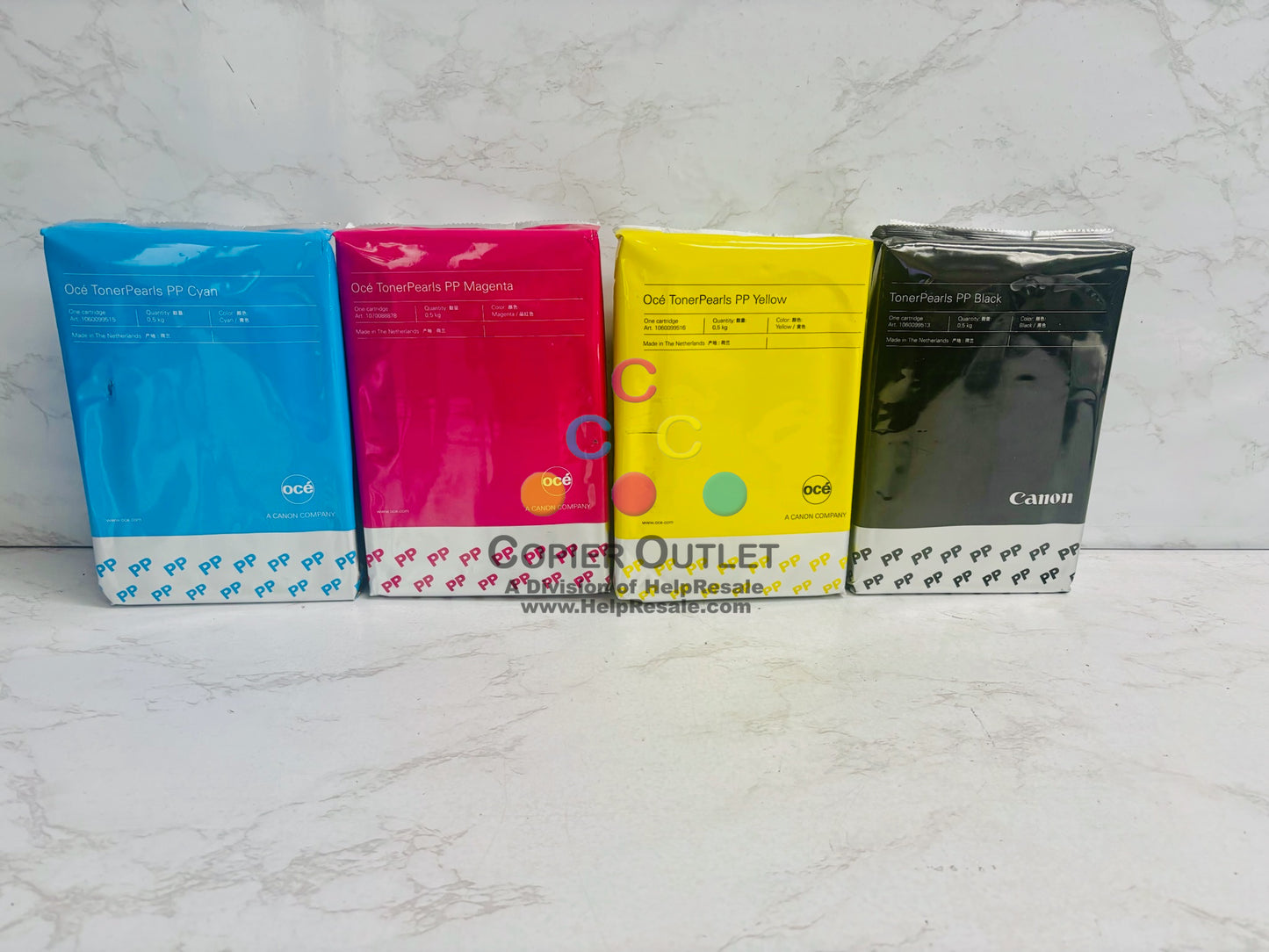4 Genuine Oce/Canon CW600PP,650PP CMYK Toner Pearls 1060099513,15,16,1070088878