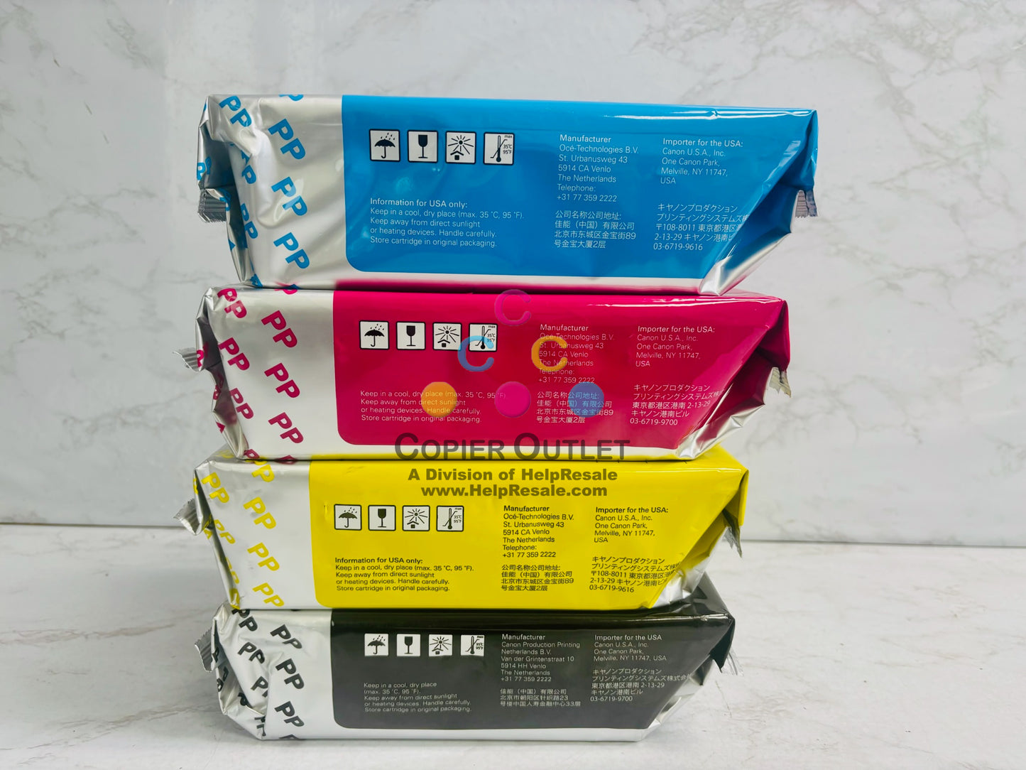 4 Genuine Oce/Canon CW600PP,650PP CMYK Toner Pearls 1060099513,15,16,1070088878