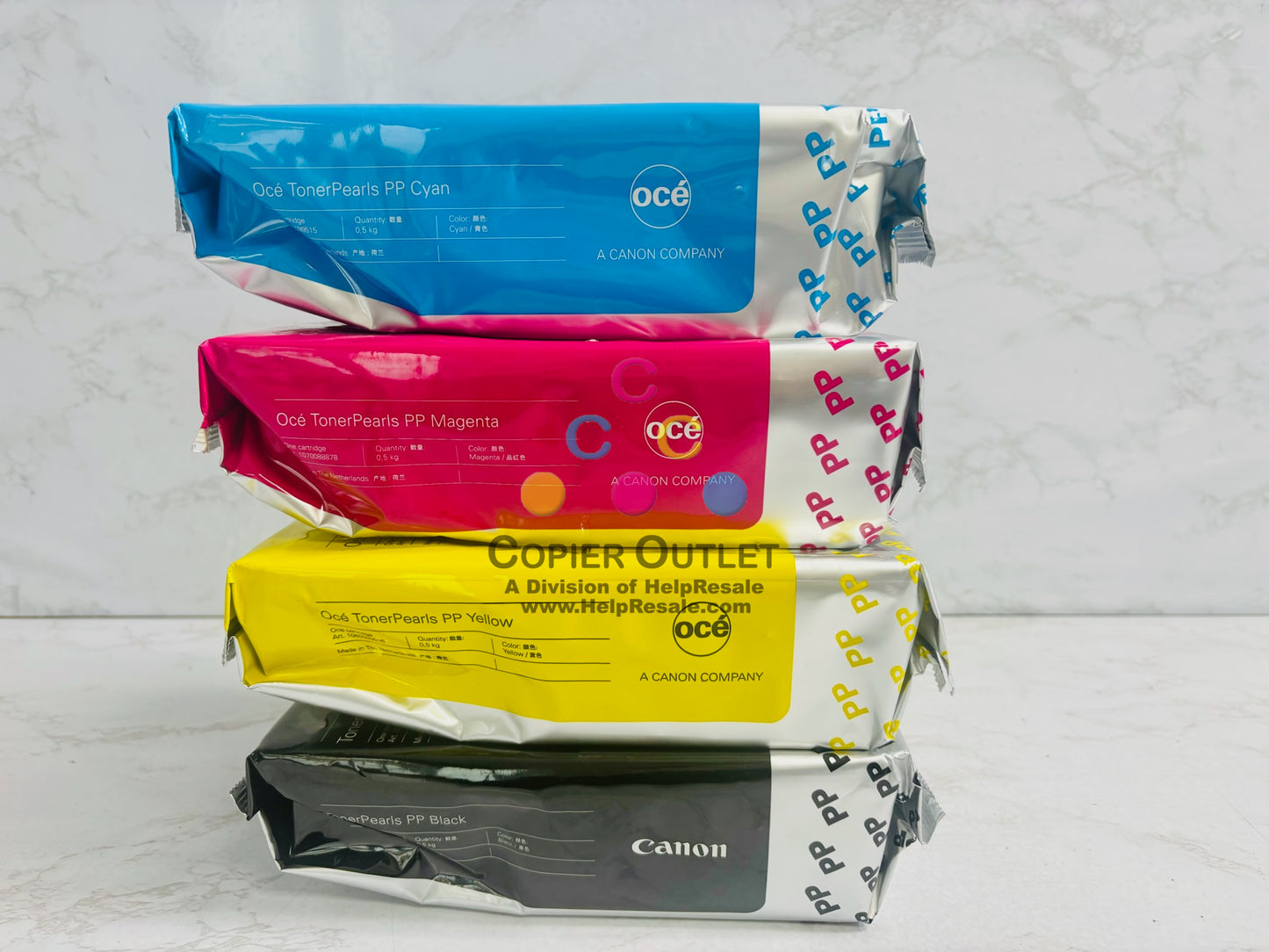 4 Genuine Oce/Canon CW600PP,650PP CMYK Toner Pearls 1060099513,15,16,1070088878