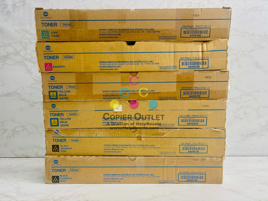 6 Cosmetic Genuine Konica Minolta BH C250i,C251i,C300i CMYYKK Toners TN328