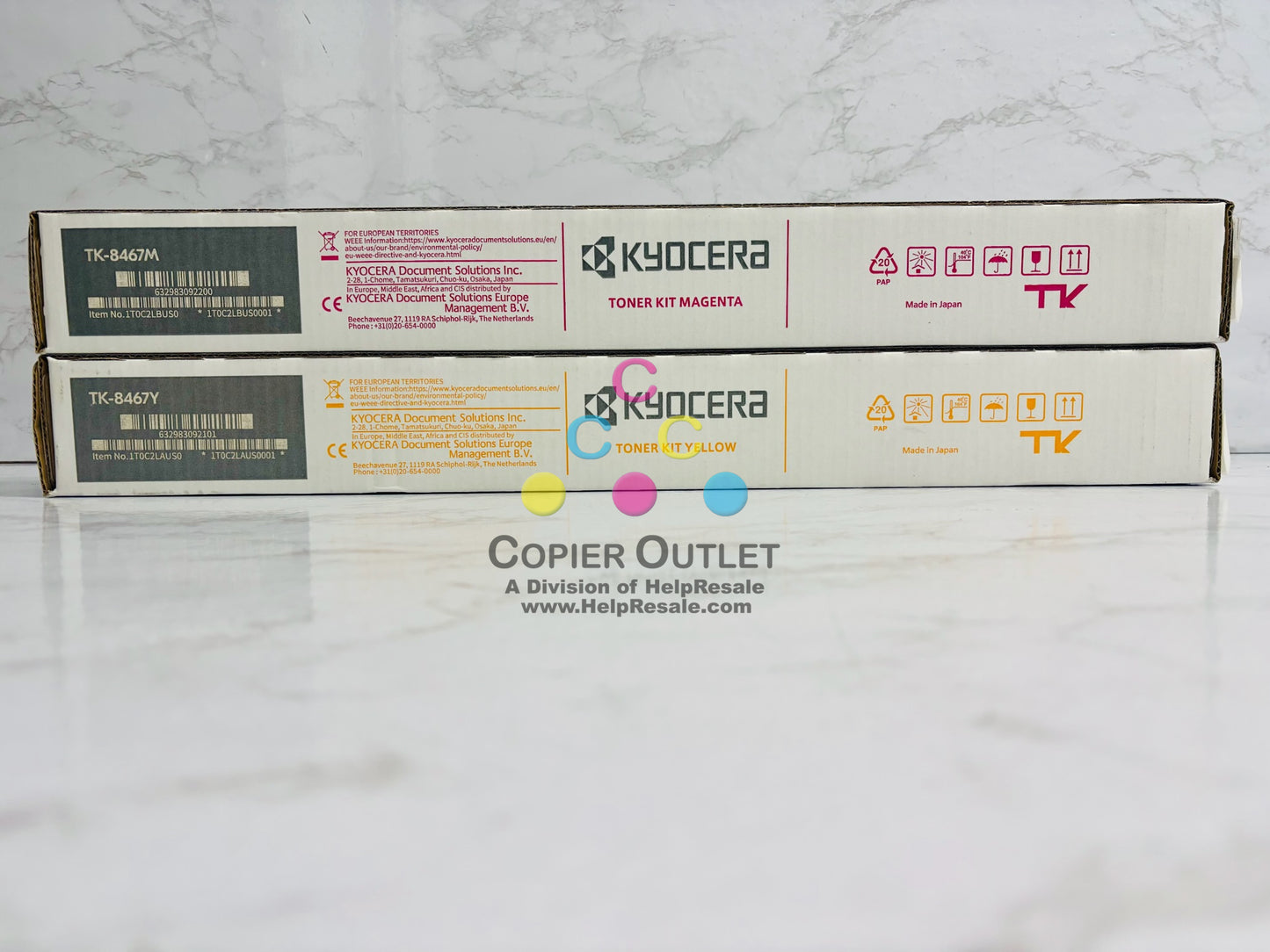 2 OEM Kyocera TASKalfa MZ2501ci MY High Yield Toner TK-8467(No Cyan & Black)