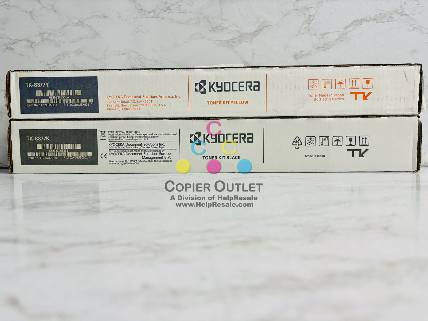 2 Genuine Kyocera TASKalfa 3554ci YK Toners TK-8377 ( No Cyan & Magenta)