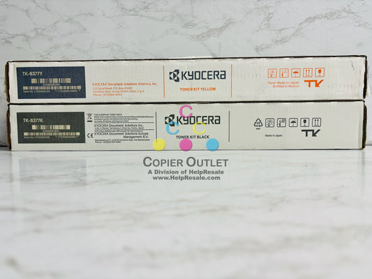 2 Genuine Kyocera TASKalfa 3554ci YK Toners TK-8377 ( No Cyan & Magenta)