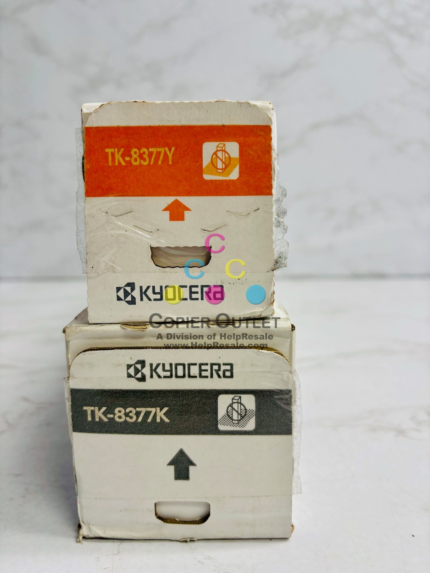 2 Genuine Kyocera TASKalfa 3554ci YK Toners TK-8377 ( No Cyan & Magenta)